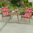 thumbnail image 3 of Jordan Manufacturing 38" x 21" Seacoral Red Nautical Rectangular Outdoor Wrought Iron Chair Cushion with Ties and Hanger Loop, 3 of 15