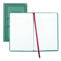National® Brand Sewn Canvas Account Book, 12 1/8" x 7 5/8", 50% Recycled, Green, 37 Lines Per Page, Book Of 500 Pages