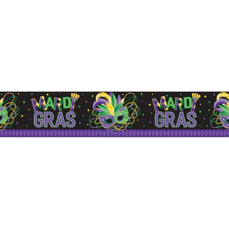 Unique Industries Assorted Colors Mardi Gras Party Banner, 144" x 5"