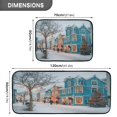 thumbnail image 3 of 2-Piece Kitchen Rugs Set Non-Slip Mats Carpet Floor for Kitchen, Bathroom (19.7"x27.6" & 19.7"x47.2") Town in Winter, 3 of 7