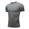 thumbnail image 2 of SGFCWSX Men's Short Sleeve T-Shirts, Quick Dry Compression Athletic Gym Training Tee for Men Gray Size M, 2 of 7