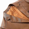 thumbnail image 3 of Veste en Cuir d'Agneau avec Poches et Col Rond pour Homme, 3 of 5