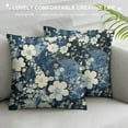thumbnail image 3 of Nawypu Watercolor Floral Pillow Covers Blue White Flower Throw Pillow Cover Accent Decorative Navy Botanical Plant Couch Cushion Cover Decor for Bed Living Room Chair Sofa Pillow Cases, 3 of 5