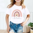 thumbnail image 2 of Chemises Filles Enfants Mode Imprimé Col Rond Manches Courtes Tee Été Mignon Décontracté Hauts Filles Blanc 2 Ans-4 Ans, 2 of 4