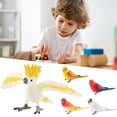 thumbnail image 1 of Estatua de loro de temporada rosa, modelo simulado de cacatúa, periquito, encantador modelo sólido, decoración, estatua de pájaro de PVC, figura de animal con plumas, adorno, juguete educativo, 1 of 8