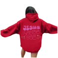 thumbnail image 1 of WEAIXIMIUNG Robe Sweat-Shirt pour Femmes Manches Courtes Sweat à Capuche Graphique Lettres Surdimensionné Pull Décontracté Manches Longues avec Poches, 1 of 6