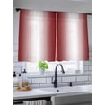 thumbnail image 5 of Sheer Curtains 45 Inch Length 2 Panels Set for Kitchen, Red White Ombre Semi Sheer Curtains for Windows, Farmhouse Chic Minimalist Gradient Art Voile Window Treatments Rod Pocket Curtain, 5 of 7