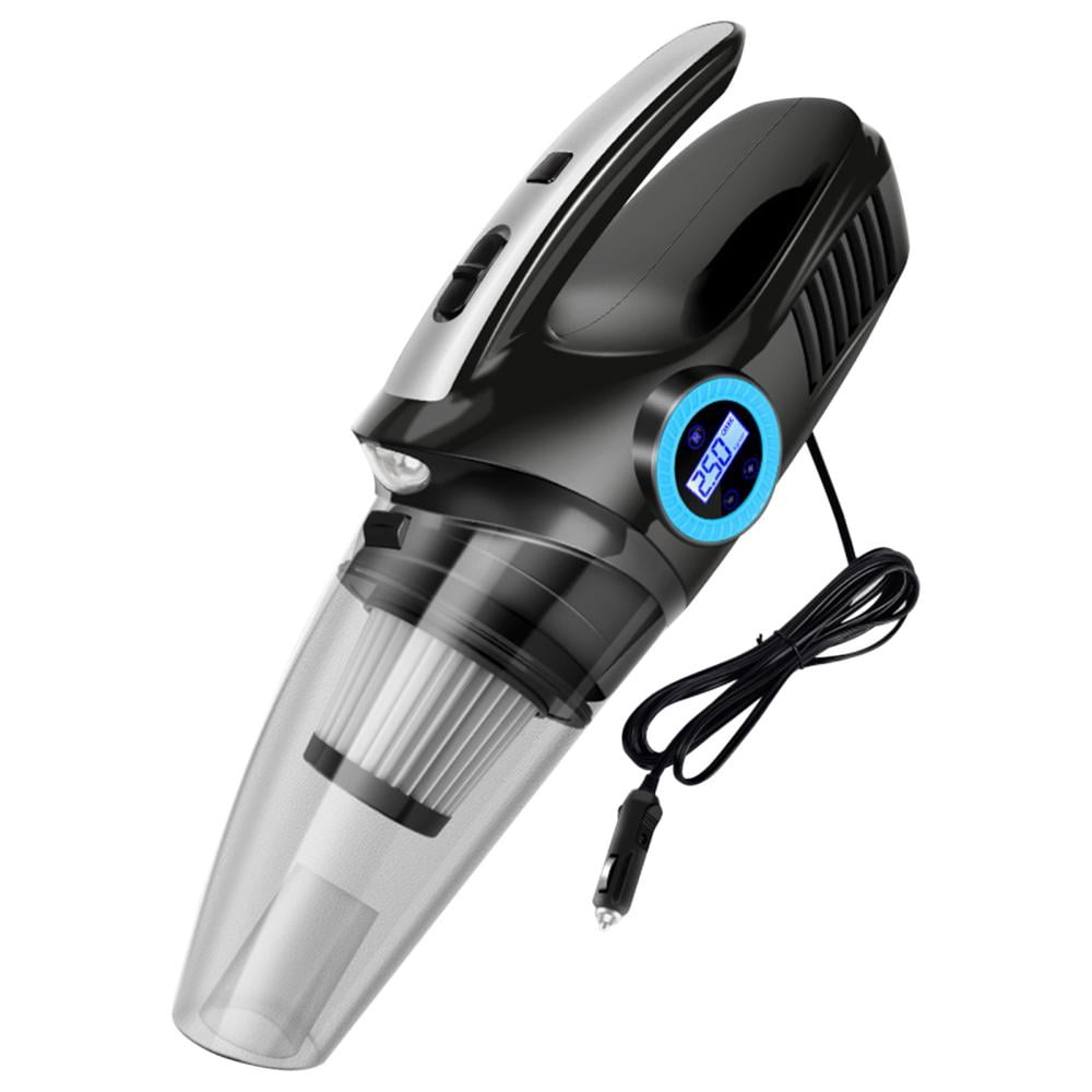 4-in-1 Car Vacuum and Tire Inflator – 120W Suction, LED Light, Auto Shutoff – Portable for Road Trips and Emergencies
