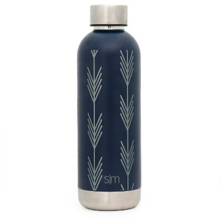 simple modern bolt arrows 17oz water bottle stainless steel deep ocean blue