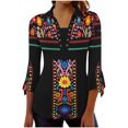 thumbnail image 2 of Viluyesy Women's 3/4 Sleeves T-Shirt Lapel Collar Shirt Tops Comfortable Fashionable Relaxed Lapel Collar Petal Loose Blouse Black Size S, 2 of 7