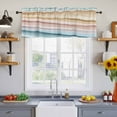 thumbnail image 2 of 2 Pack Abstract Pink Blue Wave Valance for Window Modern Art Kitchen Valance Rod Pocket Short Curtain Topper Decorative Window Treatment for Living Room Bedroom 54"x18", 2 of 8