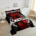 thumbnail image 3 of Basketball Comforter&nbsp;Set Basketball Bedding Set,Sports Themed Bed Comforter&nbsp;Sets Red Black White Ball Games Quilt Bed Set Room Decor with 1 Pillowcase, 3 of 6
