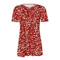 thumbnail image 4 of Yotami Womens Plus Size Tops Summer Floral Print Blouses Casual Short Sleeve Pleated Loose Button V-Neck Tunic Tops XXXXL, 4 of 5