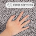 thumbnail image 3 of Hitime Soft Chenille Bath Rug Mat 20x30 Quick Dry Machine Washable Bathroom Runner - Ultra Absorbent Non-Slip Backing - Light Grey, 3 of 10