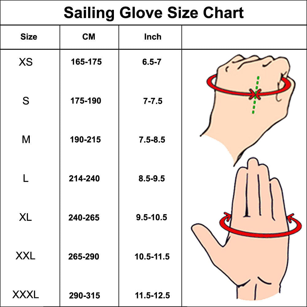Sailing Gloves Short Finger Yachting Kayak Dinghy Fishing Glove Waterski BLK BLU 