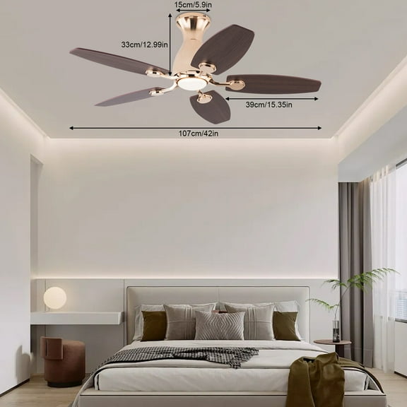 Ceiling Fan Chandelier, Modern Ceiling Fan with Remote with Lights Gold for Indoor