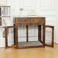 thumbnail image 3 of 3-Side Access Dog Crate with Plush Cushion | Large Wooden Kennel Features Dual Drawers & Multi-Door Design, 3 of 51