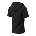 thumbnail image 6 of Guluxicc Men's Hooded Cotton Tops Drawstring Button Collared Short Sleeve Shirts Regular Fit Trendy Solid Color Summer Casual Tops with Pocket, 6 of 6