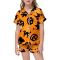thumbnail image 2 of Outfit Sets for Girls Spooky Elements Print Short Sleeve Shirt Shorts 2 Piece Outfits Size 2-3Y, 2 of 4