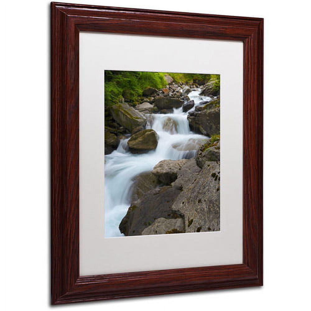 Trademark Fine Art "Wet Rocks" Canvas Art by Philippe Sainte-Laudy, White Matte, Wood Frame