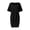 Black, variant on Women's full size round neck half sleeve dress with pockets crafted in one hundred percent polyester fabric for everyday wear