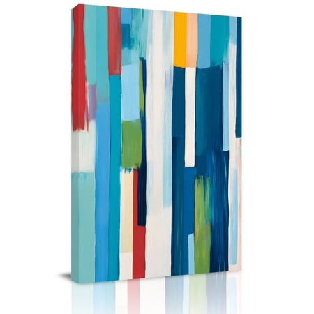 Canvas Wall Art Blue Green White Framed Canvas Prints for Bathroom Hallway Modern Abstract Gradient Aesthetic Art Small Gallery Wrapped Wall Decor for Home Office Gifts 8 x10 Ship Next Day