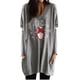 thumbnail image 1 of Blusa holgada de manga larga con bolsillo y estampado navideño para mujer con cuello redondo y empalme Pompotops gfhjh11004, 1 of 5