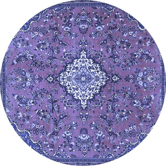 Ahgly Company Indoor Round Persian Blue Traditional Area Rugs, 3' Round