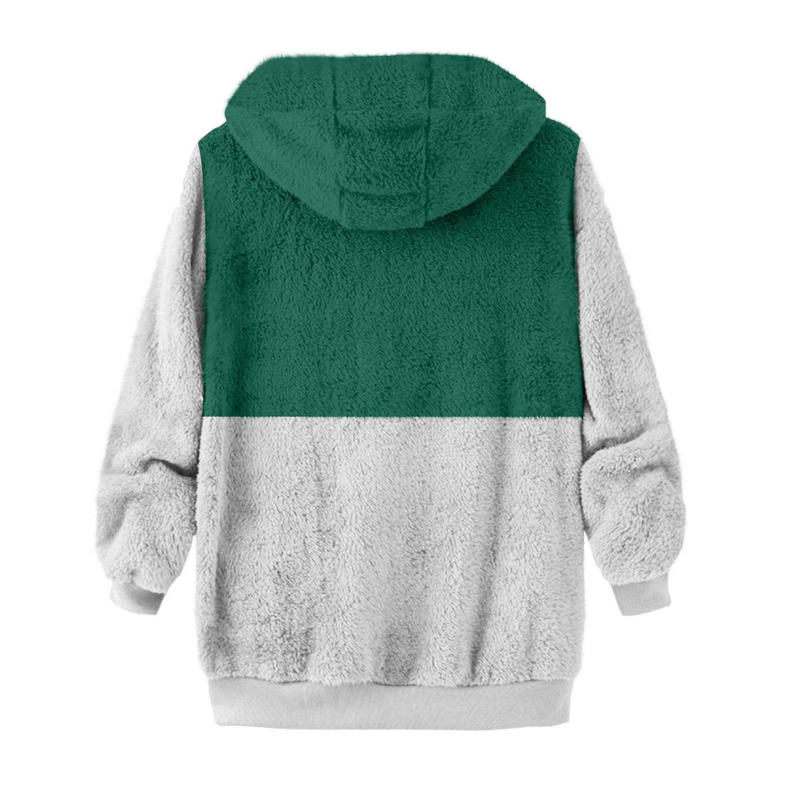 ZCFZJW Big and Tall Regular Fit Color Block Print Long Sleeve Full Zip up Jackets for Men Casual Sherpa Fleece Hooded Pullover Sweatshirts Trendy Warm Coat Tops A-Green XXXXXL