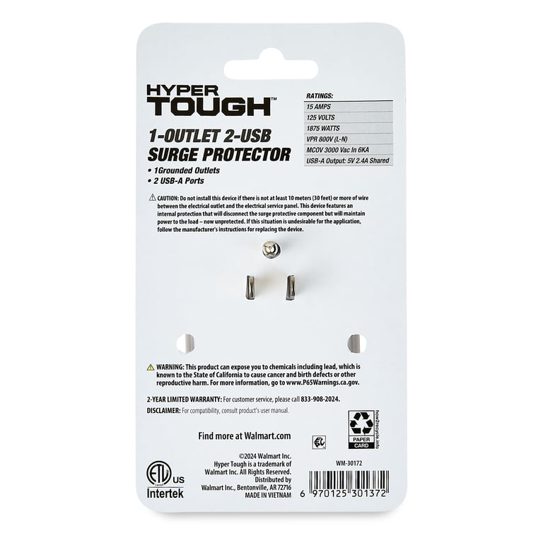 Hyper Tough USB Outlet Extender with Surge Protection photo 8