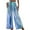 Women Blue Pants, variant on safuny Women's Wide Leg Loose Pants Holiday High Waist Girls Trendy Trousers Casual Comfy Daily Dipdye Floral Teen Blue S