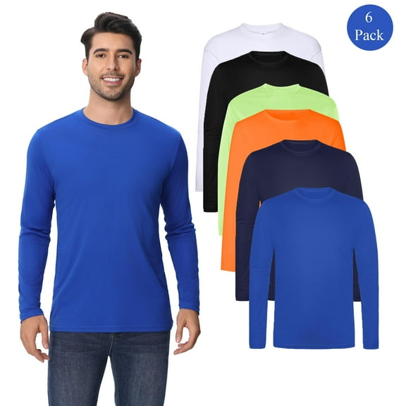 Zfeel Men's Long Sleeve Performance Shirt, UPF 50,Dry Fit, Moisture-Wicking Tee, Assorted Color, S
