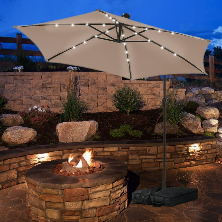 10' cantilever patio umbrella Big Roma Cantilever Umbrella – Large Sunbrella® Fabric Shade – Sunrise  Umbrella