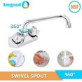 thumbnail image 4 of Wall Mount Kitchen Sink Faucet | 10" Swivel Spout | 4" Center | NSF | Commercial Kitchen Utility Laundry, 4 of 4