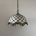 thumbnail image 5 of Tiffany Pendant Lights Fixture Beige Stained Glass Crystal Beans LED Bulb Included for Dining Room Hotel Restaurant Cafe 16"W*16"D*75"H, 5 of 6