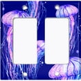 thumbnail image 2 of Metal Switch Wall Plate Outlet Cover (Ocean Jellyfish Purple - Double Rocker), 2 of 2