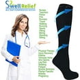 thumbnail image 2 of 3 Pair Large/X-Large Ladies Compression Socks, Moderate/Medium Compression 15-20 mmHg.Colors: Black/Grey/Navy Blue., 2 of 4