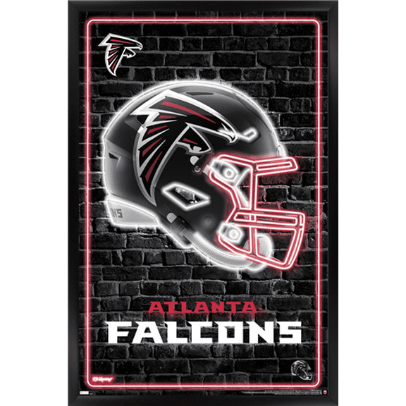 NFL Atlanta Falcons - Neon Helmet 23 Wall Poster, 22.375" x 34" Framed