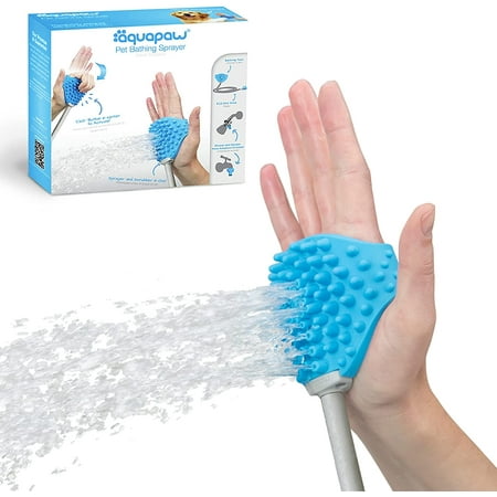 UPC: 0652827508933 | Aquapaw Dog Bath Brush – Sprayer and Scrubber Tool in One – Indoor/Outdoor Dog Bathing Supplies – Pet Grooming for Dogs or Cats with Long and Short Hair – Dog Wash with Hose and Shower Attachment
