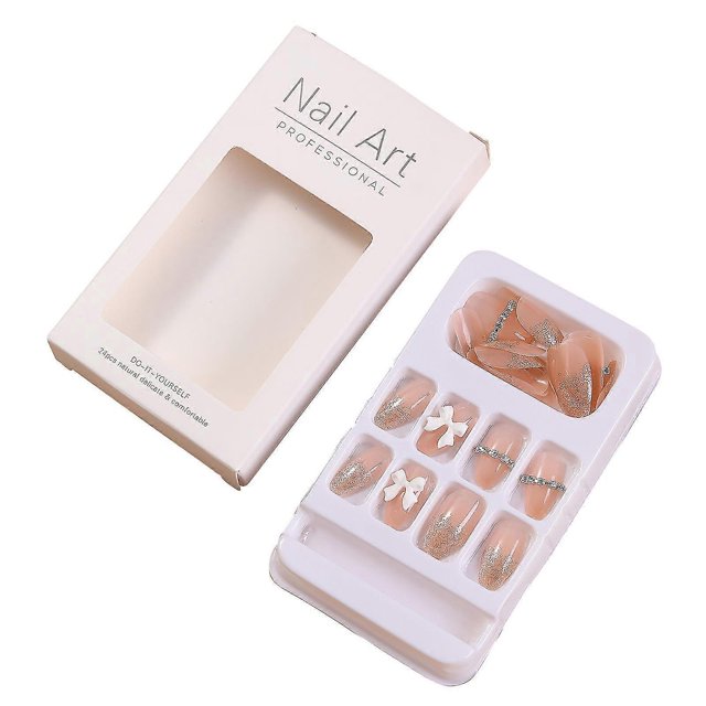 Venta al por mayor de uñas largas trapezoidales shaofei con diseño de cuadros y camelia