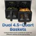 thumbnail image 5 of Chefman 9-Quart TurboFry Dual Basket Easy-View Air Fryer, 450°F Max Temp - Black, 5 of 8