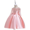 thumbnail image 4 of Girls Lace Dress Off Shoulder Flower Girls Princess Dress for Wedding Birthday Party, 4 of 7
