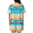 thumbnail image 3 of Picia Boards and Beach Pajamas Sets for Women Soft Short-Sleeved Pjs with Lounge Shorts Two Piece Sleepwear-Medium, 3 of 9