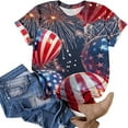 thumbnail image 5 of Weiqiqre Oversized Tshirts for Women American Flag Shirt 4th of July Short Sleeve T-Shirt Patriotic Tie Dye Tee Shirt (S-2XL), 5 of 5