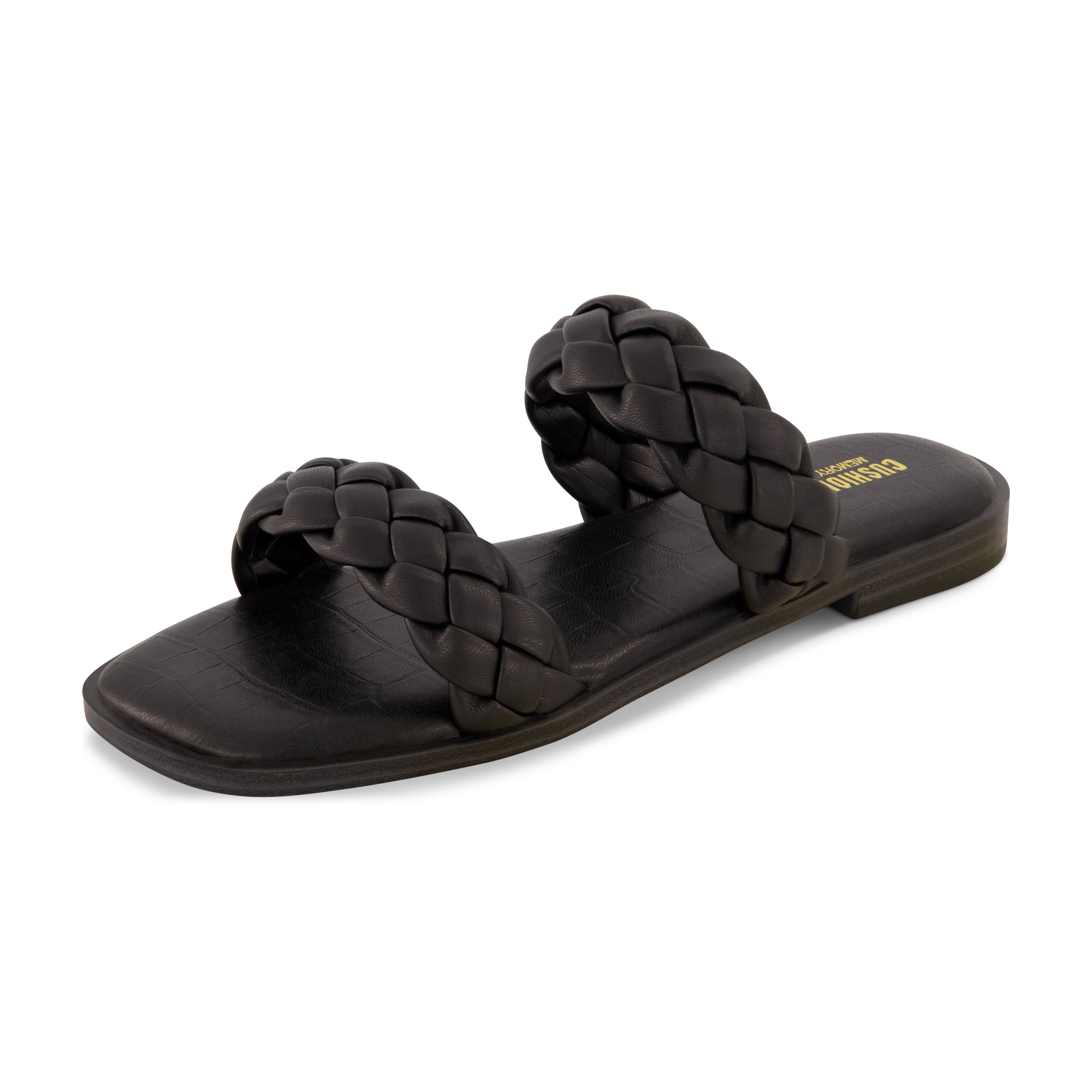 CUSHIONAIRE Women's Vicki Braided Slide Sandal +Memory Foam