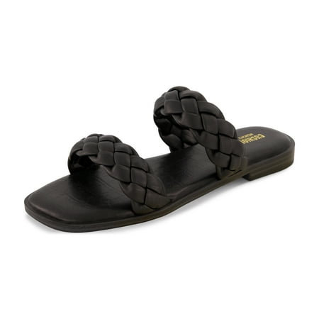 

CUSHIONAIRE Women s Vicki Braided Slide Sandal +Memory Foam