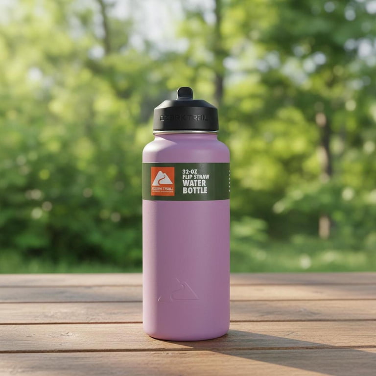 Ozark Trail 32 oz Stainless Steel Water Bottle Lilac with Flip