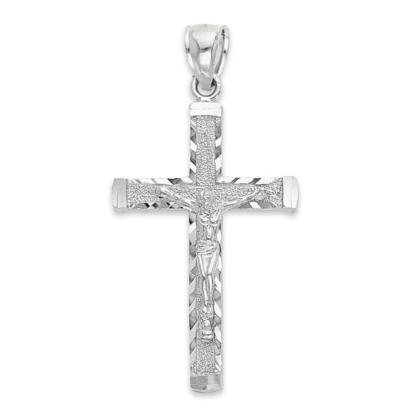 Golden Fire 925 Sterling Silver Crucifix Pendant for Men - Silver Christian Jewelry