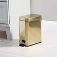 thumbnail image 3 of mDesign Metal Toilet Bowl Brush and Holder + Wastebasket - Set of 2, Soft Brass, 3 of 9