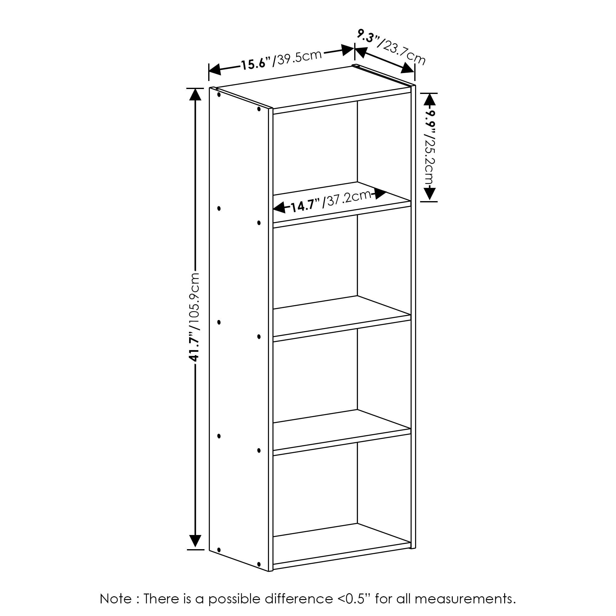 Furinno Luder 4-Tier Open Shelf Bookcase, Green/White